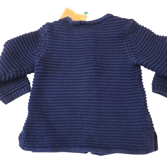 Old Navy Cardigan Chunky Navy Blue With Pockets‎ Infant Size 3-6 Months - Picture 7 of 12